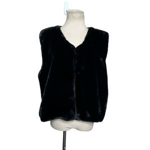 Echo black faux fur vest size Large